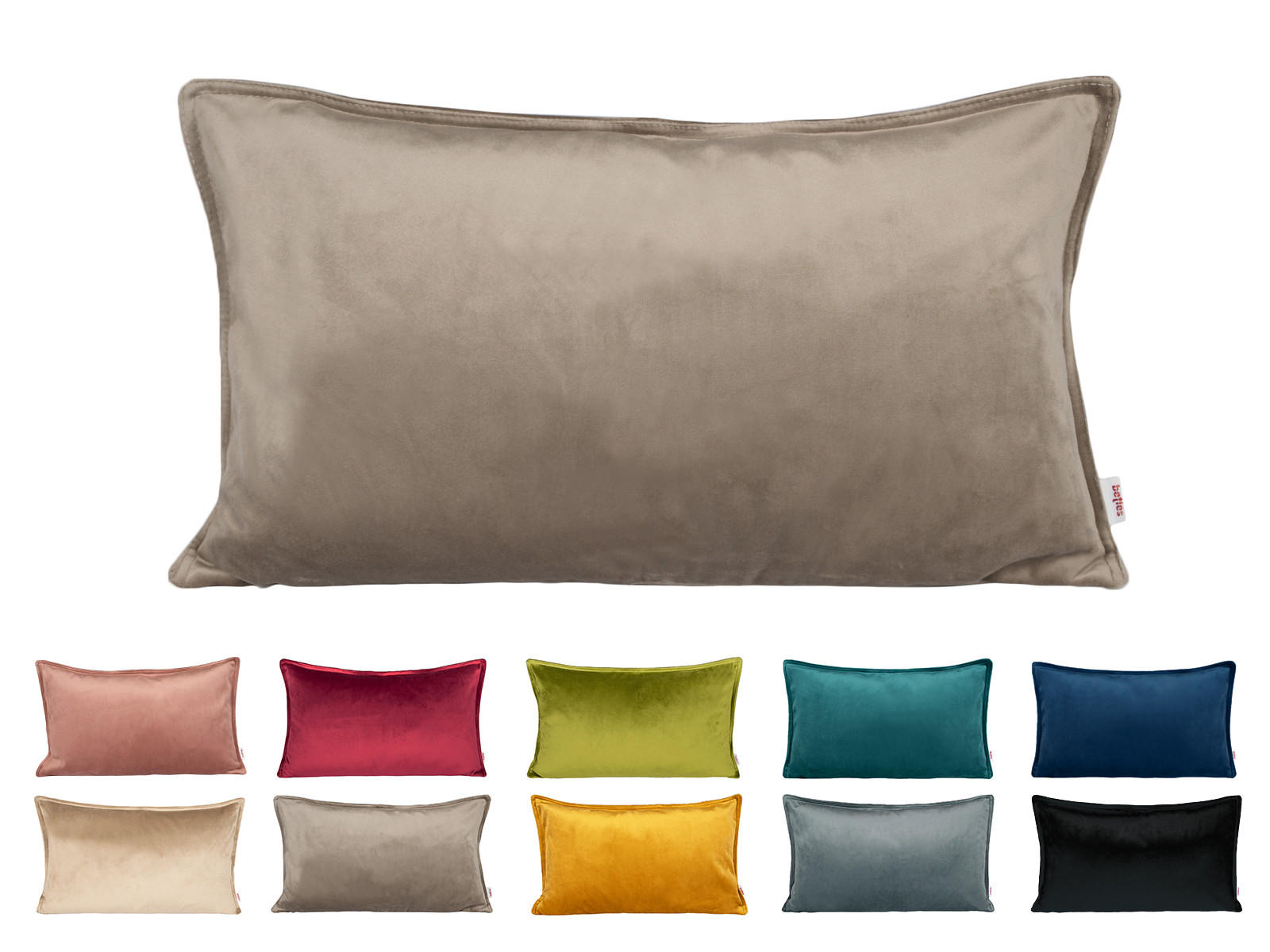 KISSENHÜLLE Samt&Sonders taupe 50/30 cm - Taupe, Textil (30/50cm) - beties Heimtextil