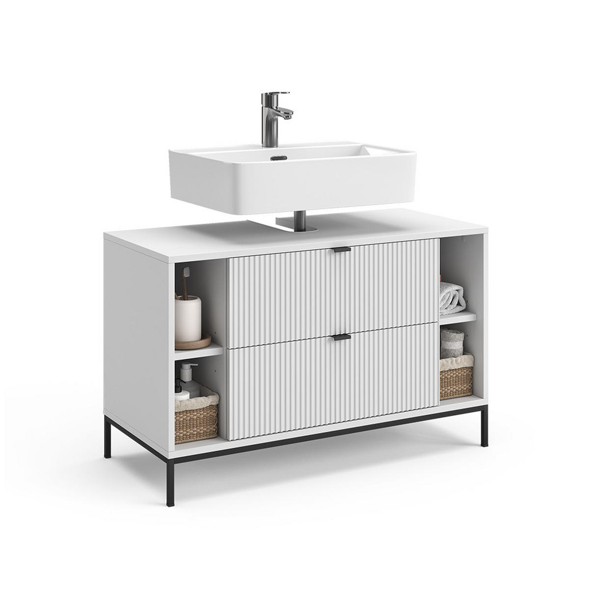 DOLNÍ SKŘÍŇKA POD DŘEZ Eliza Bílá - bílá, kompozitní dřevo (100/63/45.1cm) - Vicco