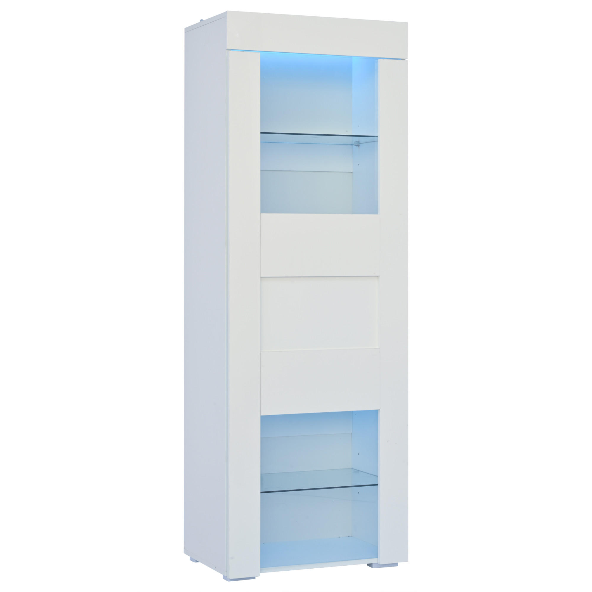 VITRINE weiß aus MDF mit Acryltür, verstellbaren Glasböden und App-gesteuerter LED-Beleuchtung 60 × 40 × 170 cm - Weiß, Holzwerkstoff (60/170/40cm) - Luhomfu