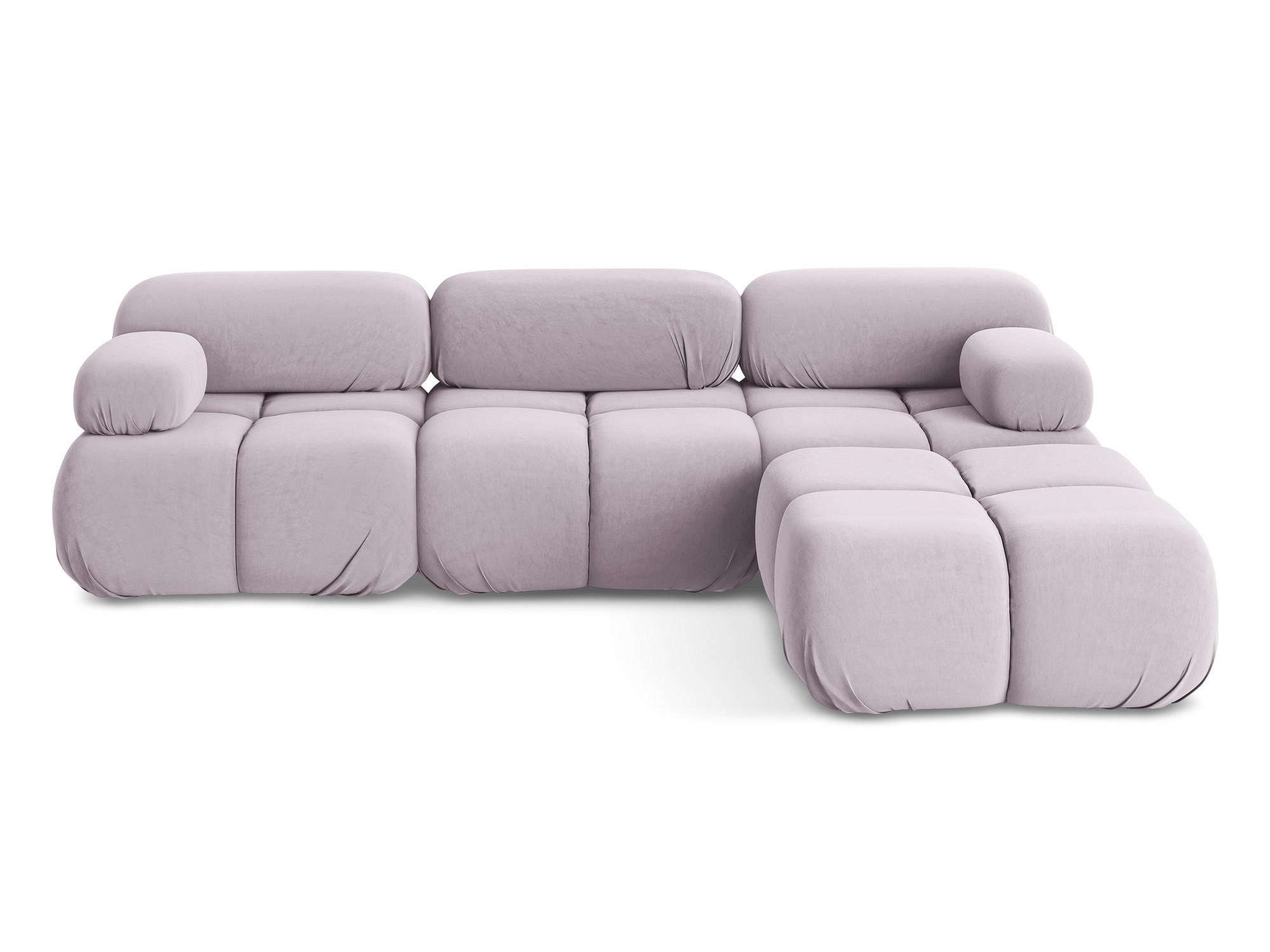 ECKSOFA Beidseitig Samt Stoff Violett - Lila/Flieder, Kunststoff/Textil (285/191cm) - Makamii