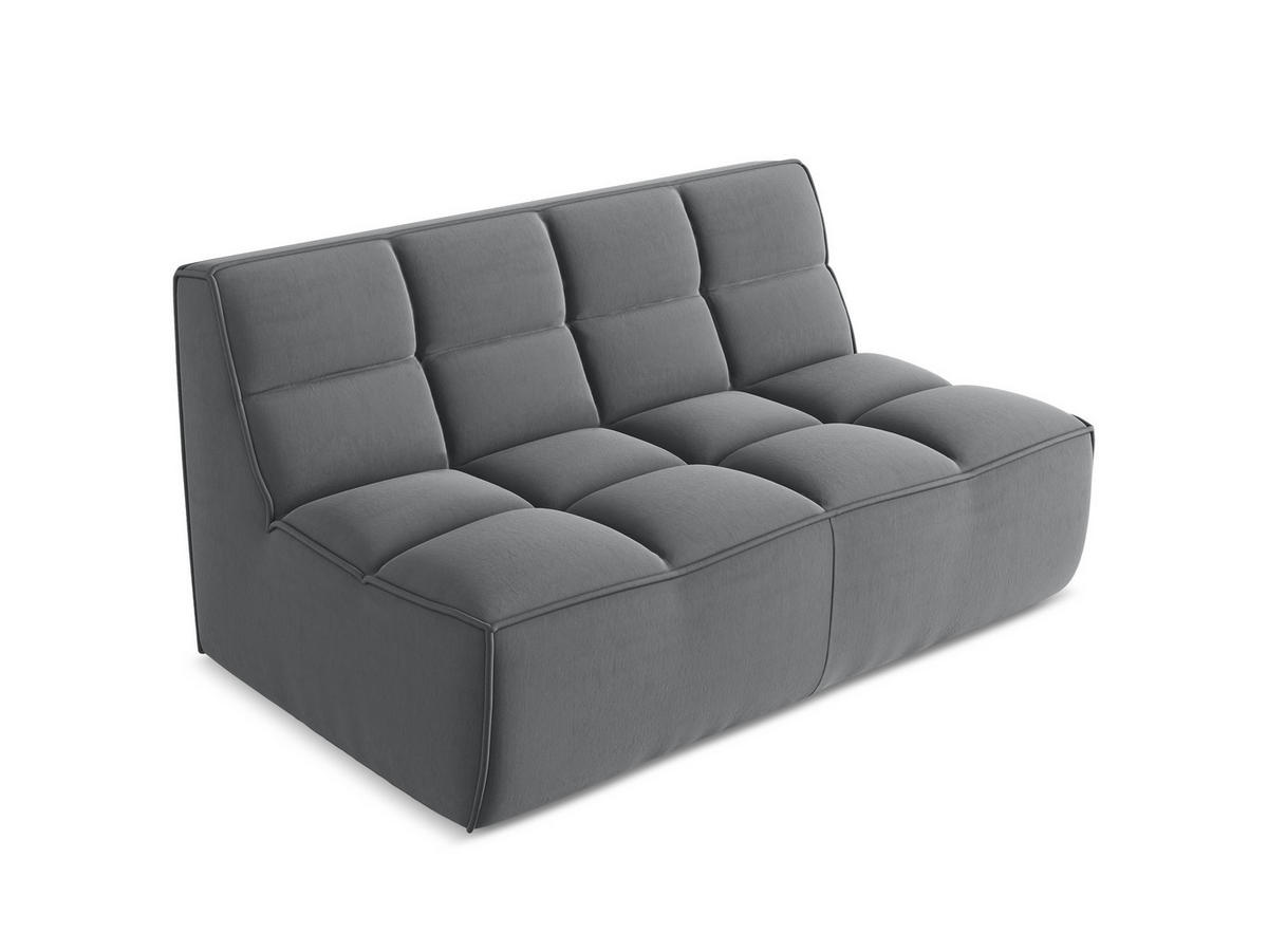2-SITZER-SOFA Samt Stoff Grau - Dunkelgrau/Schwarz, Kunststoff/Textil (160/75/93cm) - Makamii