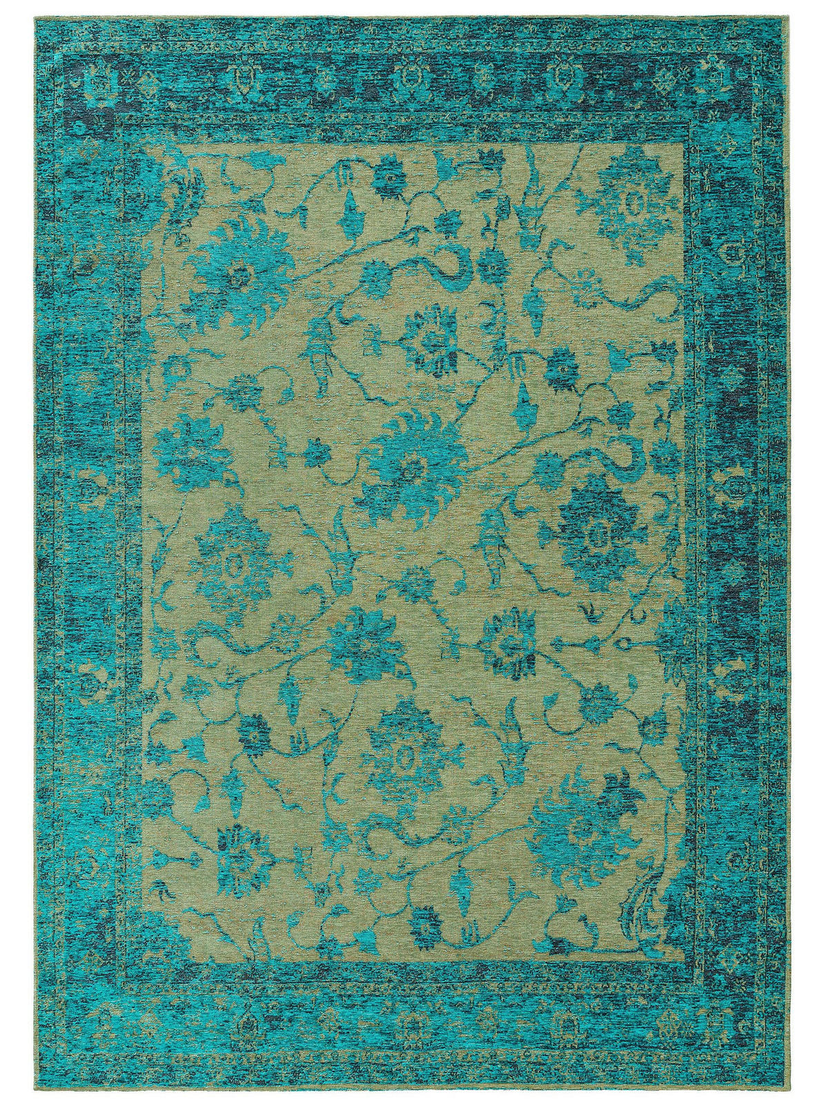 FLACHGEWEBETEPPICH Frencie Türkis 240x340 cm - Türkis, Textil (240/340cm) - benuta Nest