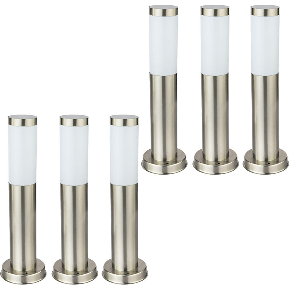 LED WEGELEUCHTE Edelstahl Silber 6er Set - Silberfarben, Metall (7.6/7.6/45cm)