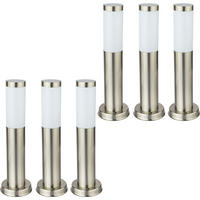 LED WEGELEUCHTE Edelstahl Silber 6er Set - Silberfarben, Metall (7.6/7.6/45cm)