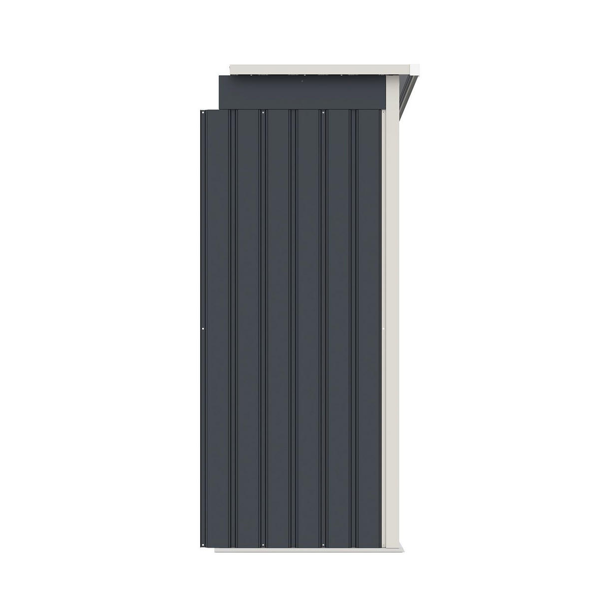 GERÄTESCHUPPEN M mit Holzunterstand rechts - Anthrazit, Metall (213/173/130cm) - Juskys