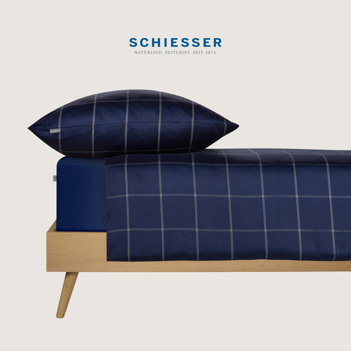 SPANNBETTLAKEN Elli - 97/3 - 100 x 200 cm - Dunkelblau - Dunkelblau, Textil (100/200cm) - SCHIESSER