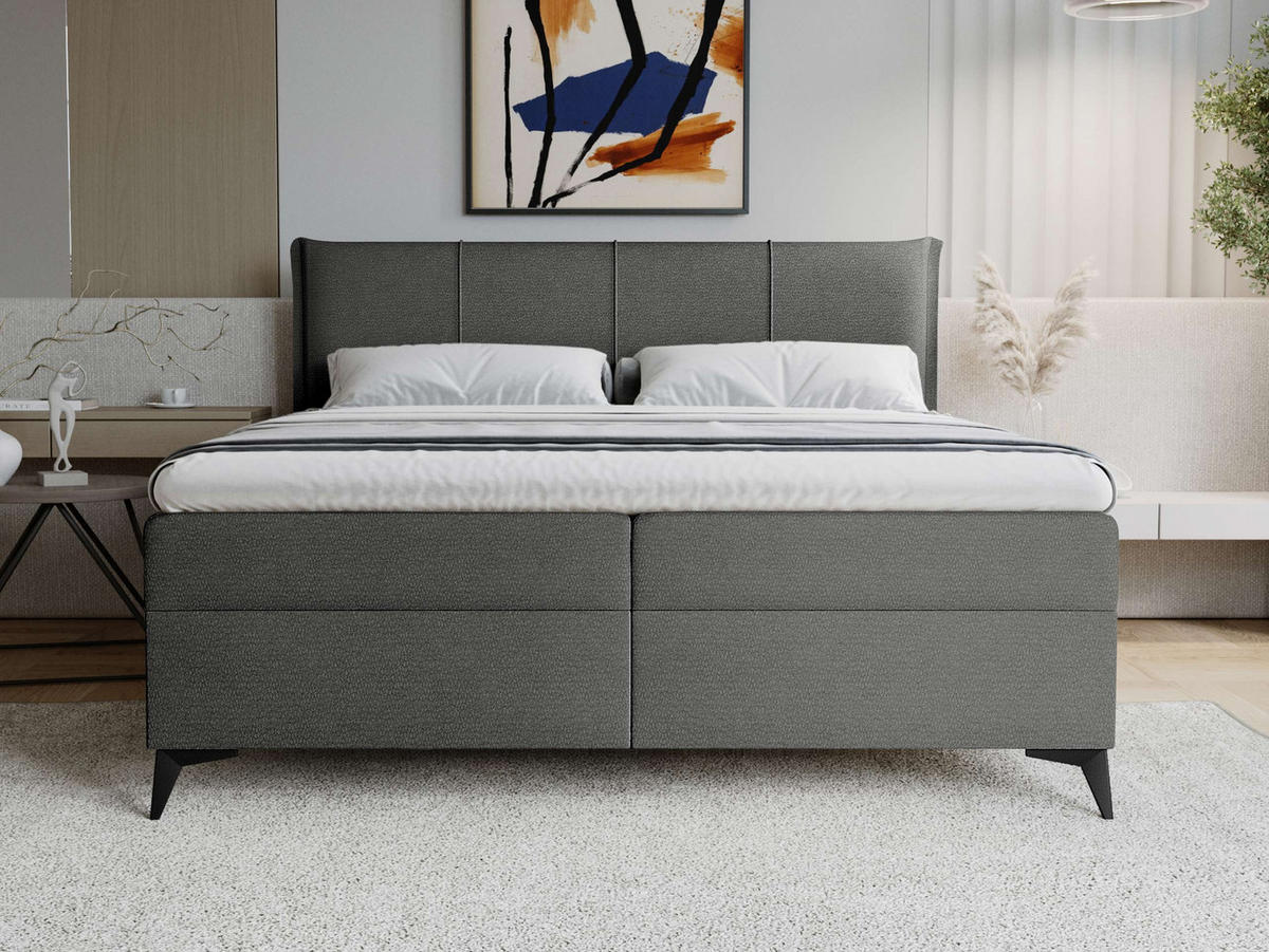 BOXBETT Eco Bis - H3 - Schwarz/Grau, Holz/Holzwerkstoff (180/200cm) - MIRJAN24