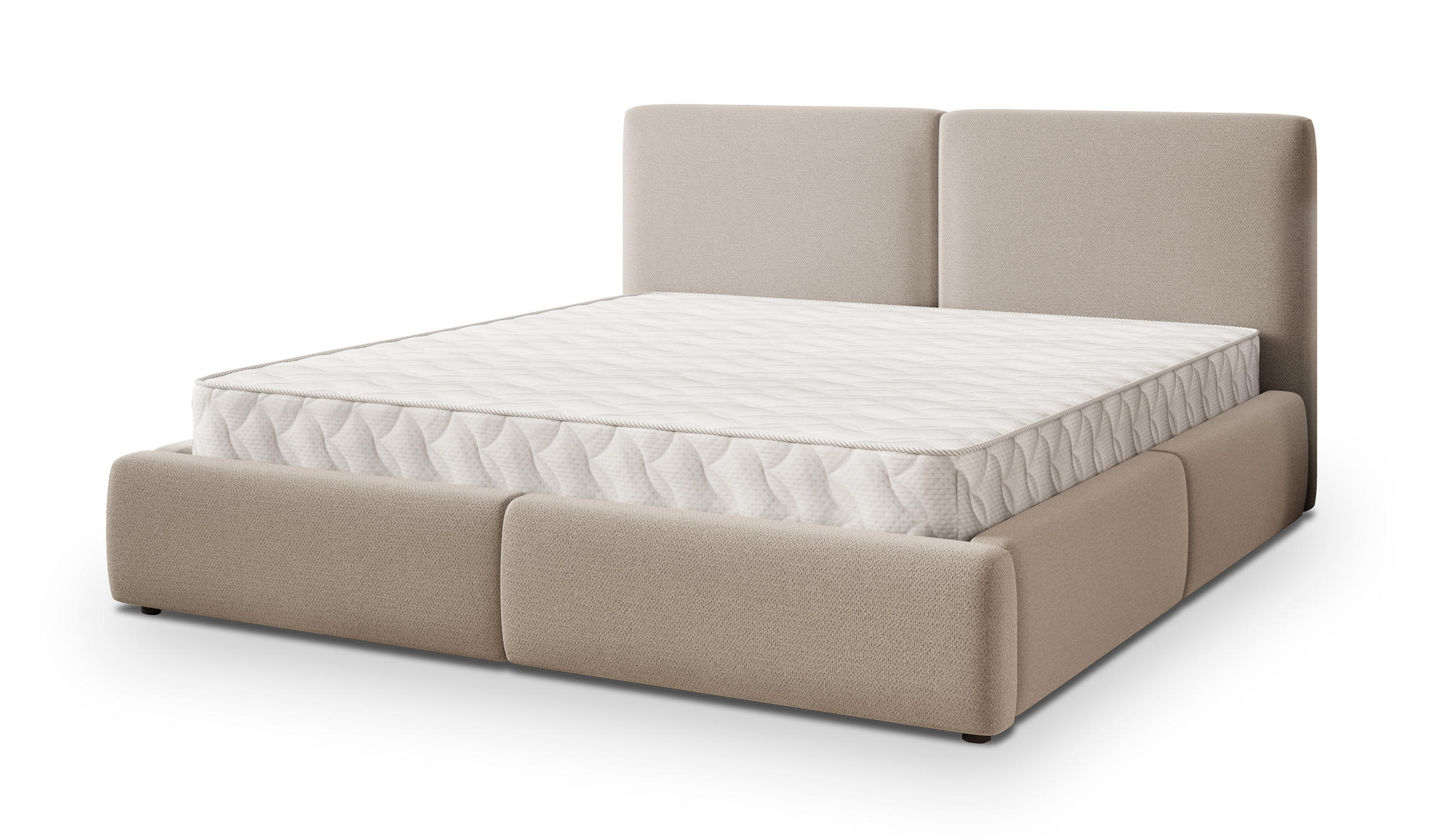 POLSTERBETT FELURO 160x200 cm mit Bettkästen - Beige - Beige, Holz (160/200cm) - MASSENO