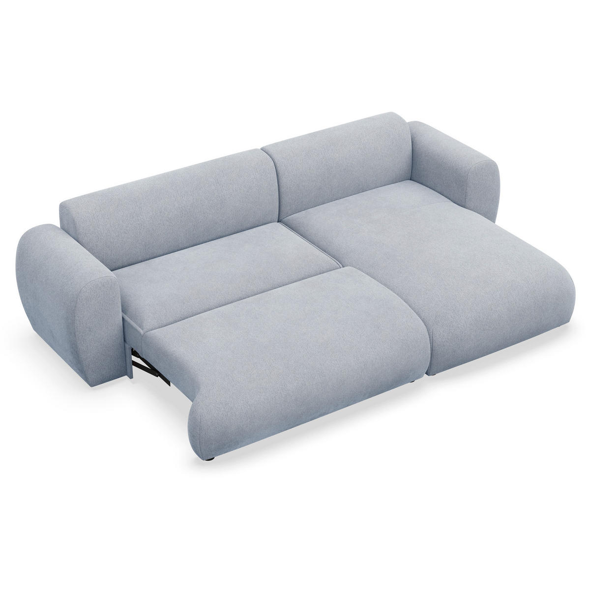 ECKSOFA Emia Hellblau rechts - Schwarz/Hellblau, Kunststoff/Textil (156/262cm) - Selsey