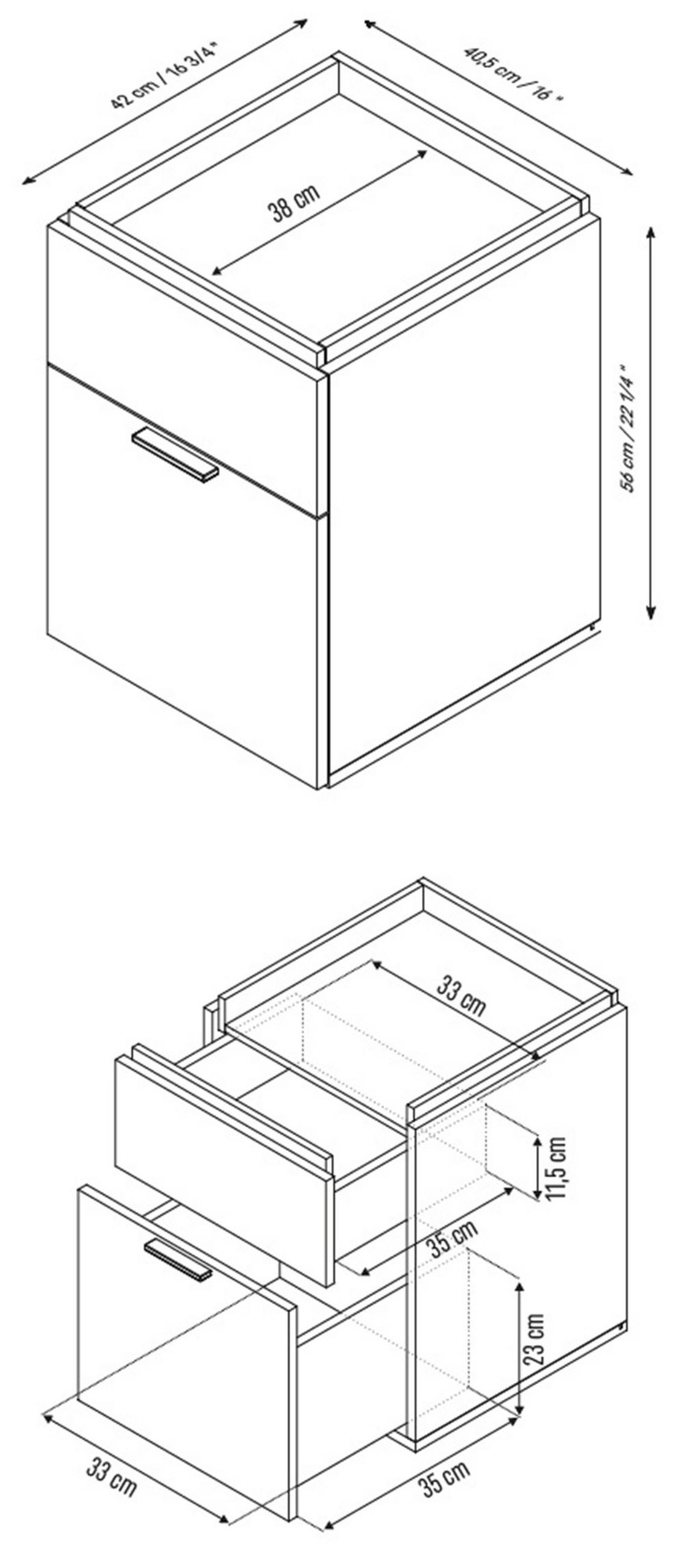 NACHTTISCH 4 YOU - Weiß, Holzwerkstoff (40.5/56/42cm) - Vox Möbel