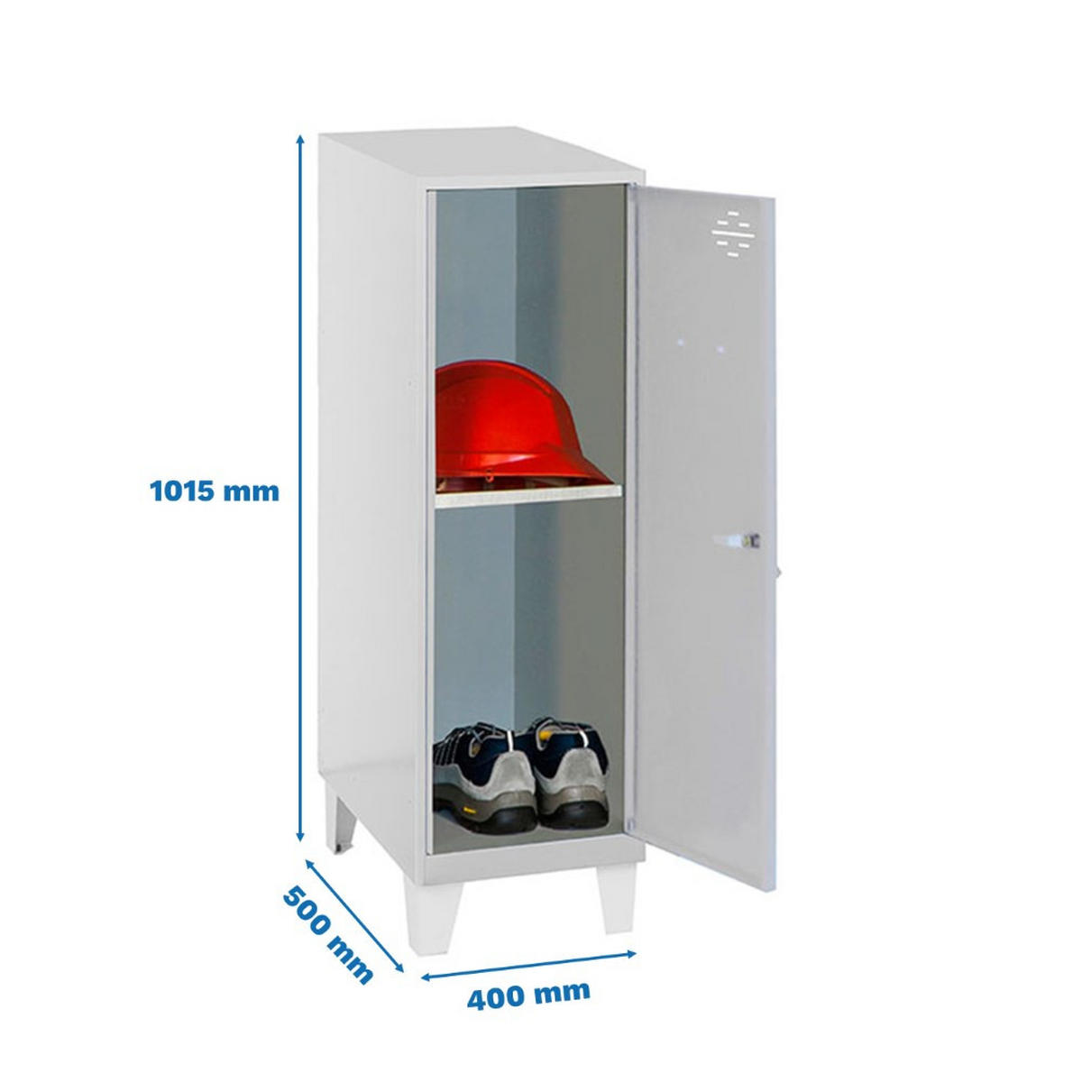 SCHLIESSFACHSCHRANK Amego HxBxT 101,5x40x50 cm 1x Fachboden Mit Standfüße Grau-Grau - Grau, Metall (40/101.5/50cm) - PROREGAL