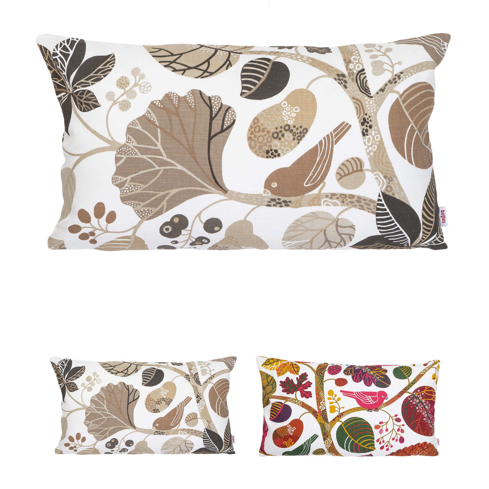 KISSENHÜLLE Zauberwald elfenbein-taupe Baumwolle 50/30 cm - Taupe/Ecru, Textil (30/50cm) - beties Heimtextil