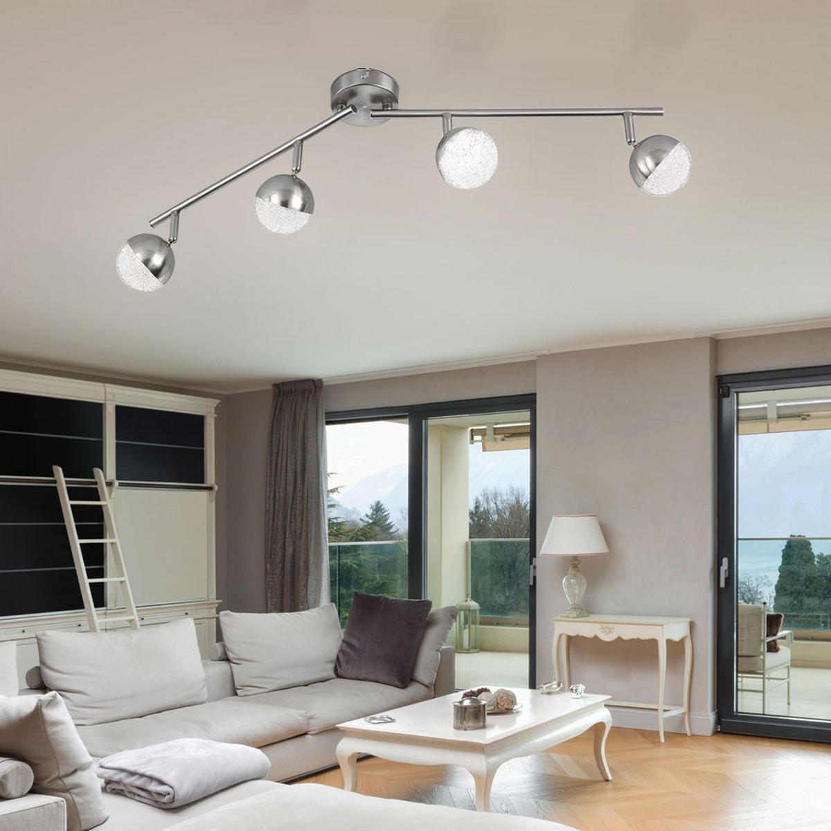 LED DECKENLEUCHTE Silber mit beweglichen Spots - Silberfarben, Metall (78/17/9cm) - Wofi