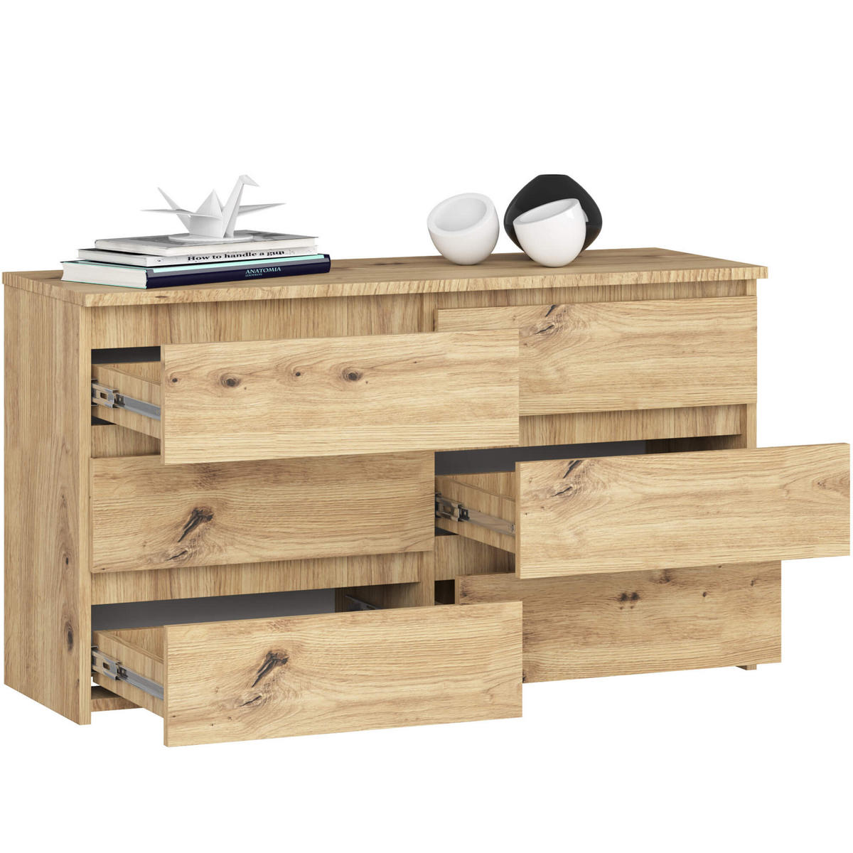 KOMMODE Artisan-Eichenfarbe 35x100x57 cm - Eiche Artisan, Holzwerkstoff (100/57/35cm) - Akord
