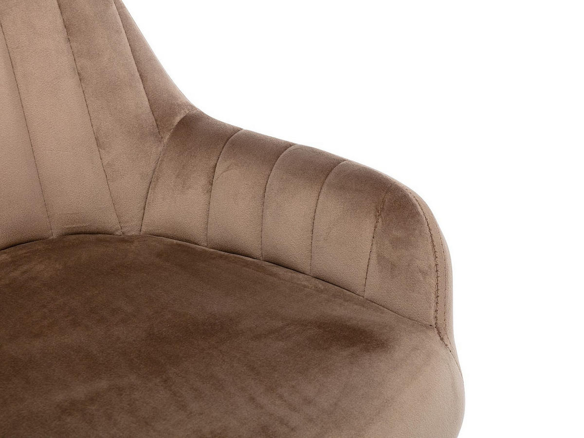 BARHOCKER - Samt & Buche - Beige - ELEANA - Beige, Textil (47/98/52cm) - Vente-Unique