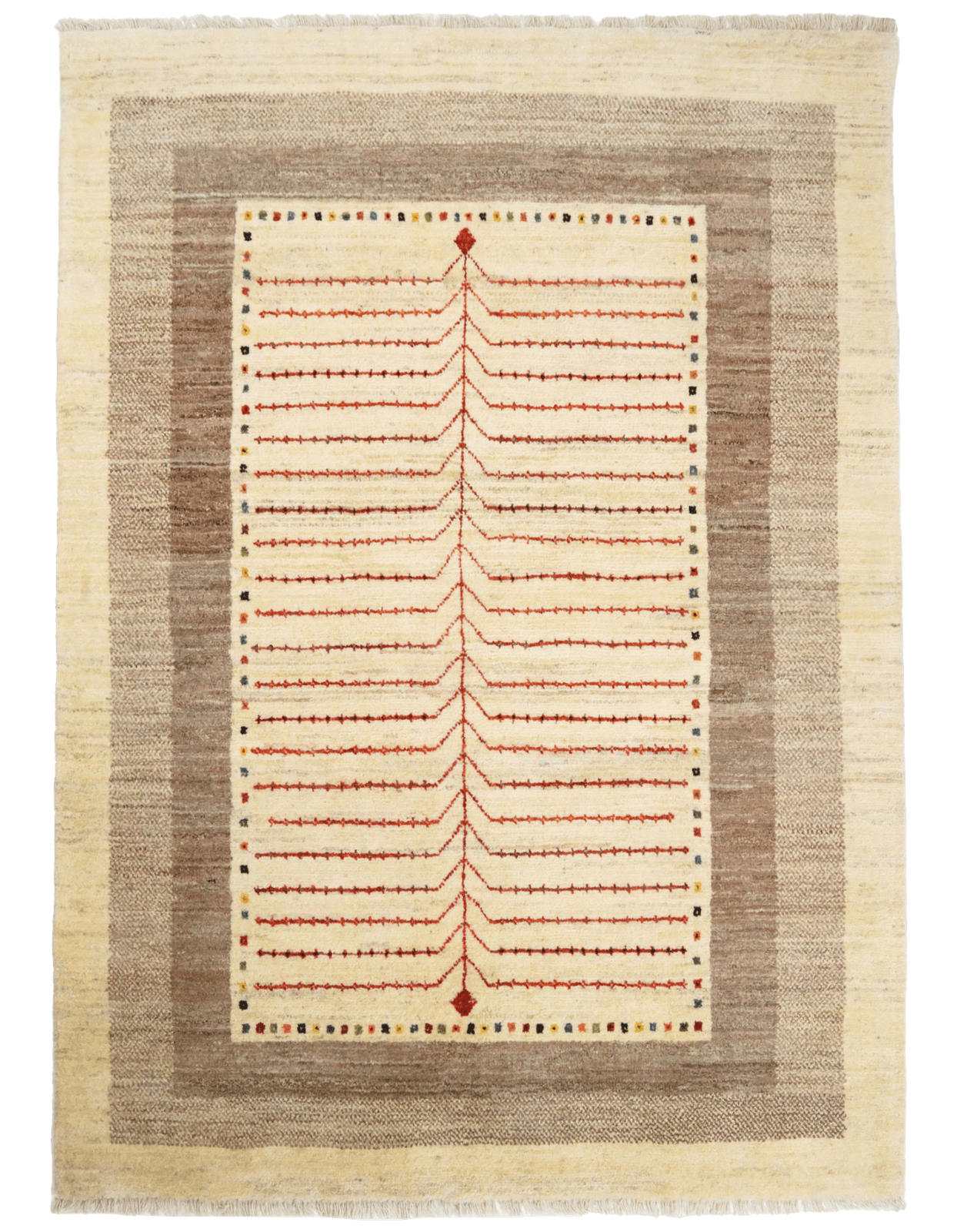 GABBEH-TEPPICH handgeknüpft Sonnat Beige 198/147 cm Schurwolle - Beige, Textil (147/198cm) - Looma