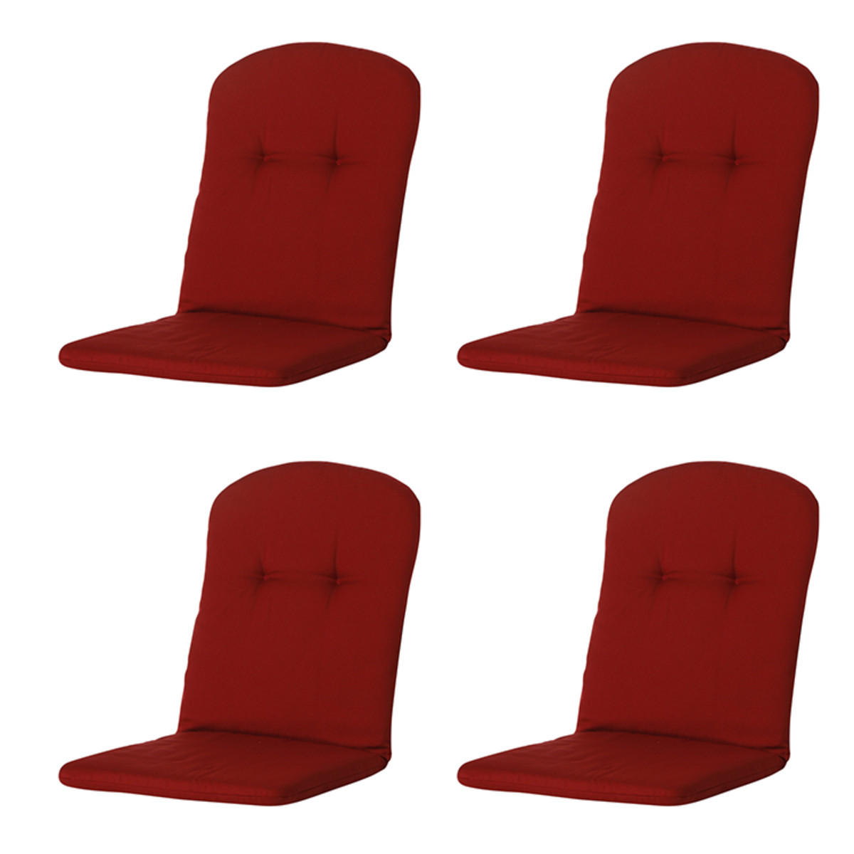 GARTENSTUHLKISSEN Rippe 96/45 cm 4-teilig - Rot, Textil (45/5/96cm) - Madison
