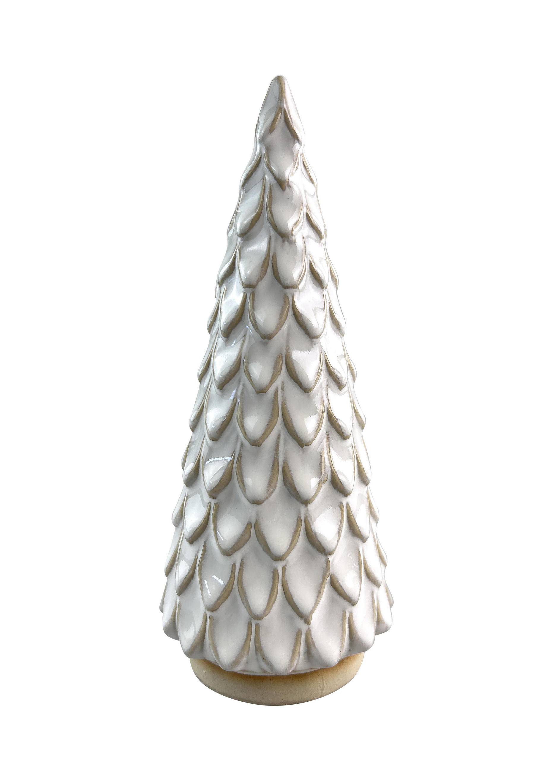 CHRISTBAUMFIGUR Santa Lila Beige 8/8/19.6 cm Keramik - Beige, Keramik (8/19.6/8cm) - Mondex