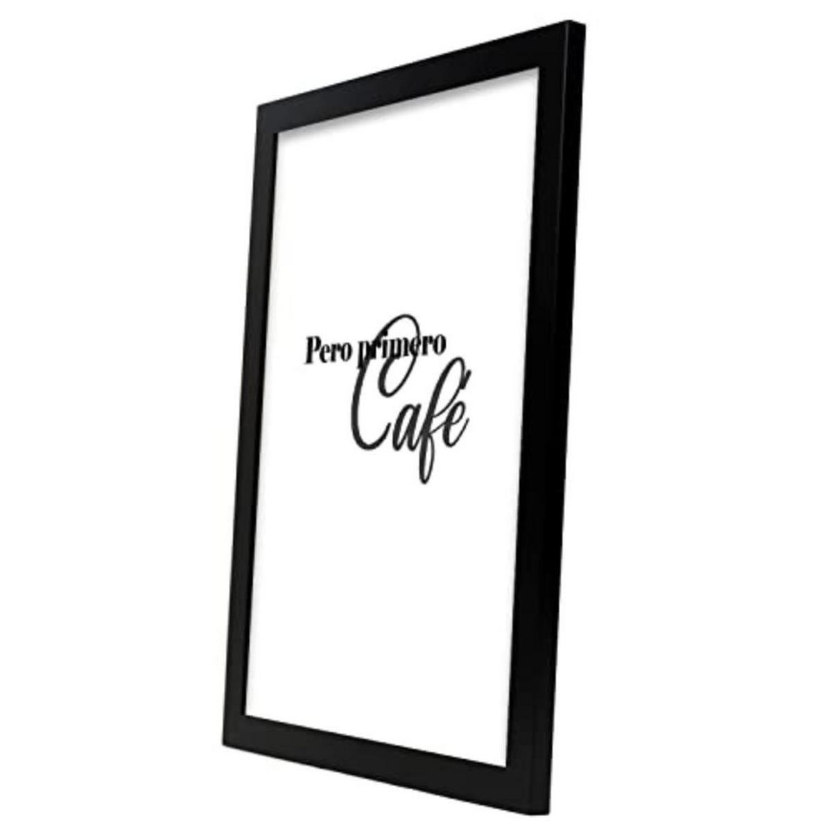 POSTER Set mit 4 Kaffee TypografieStil A3 Schwarzer Rahmen - Schwarz, Papier (29.7/3cm) - Nacnic