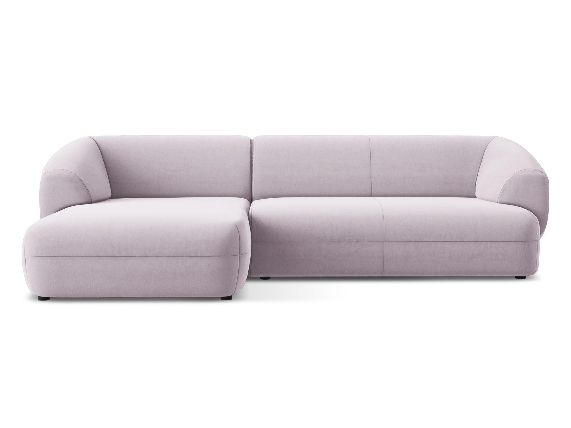 ECKSOFA Links Samt Stoff Violett - Lila/Flieder, Kunststoff/Textil (156/280cm) - Makamii