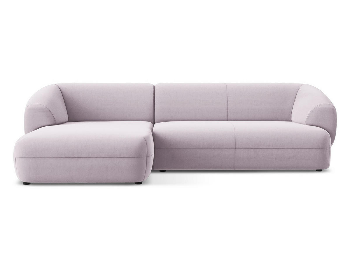 ECKSOFA Links Samt Stoff Violett - Lila/Flieder, Kunststoff/Textil (156/280cm) - Makamii