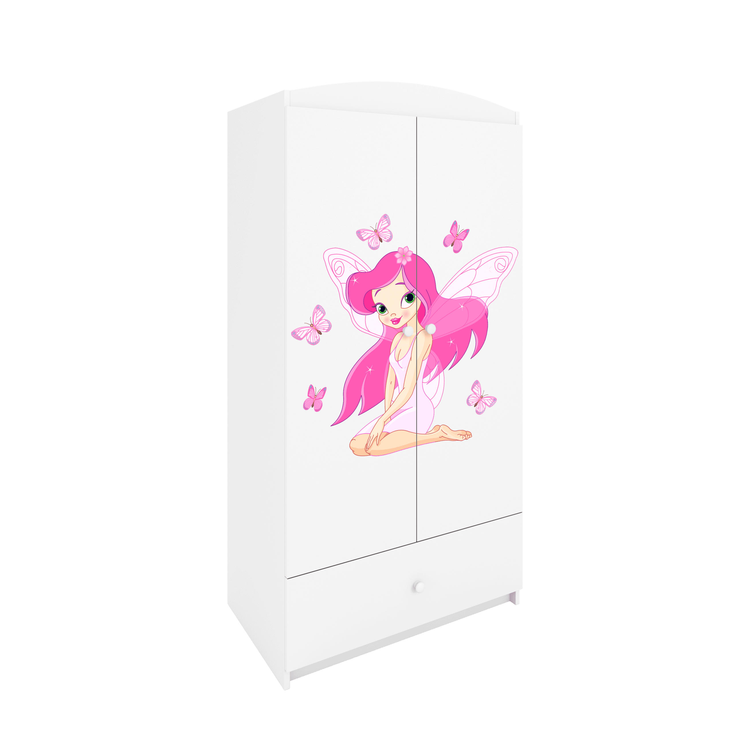 KINDERKLEIDERSCHRANK Elfe I - Weiß, Holzwerkstoff (90/175/52cm) - RAUMHIRSCH FURNITURE