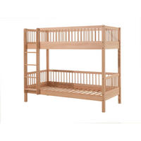 ETAGENBETT Kelci 2x90x200 mit Leiter Buche Massivholz natur - Buchefarben, Holz (90/200cm) - 58aufmkessel