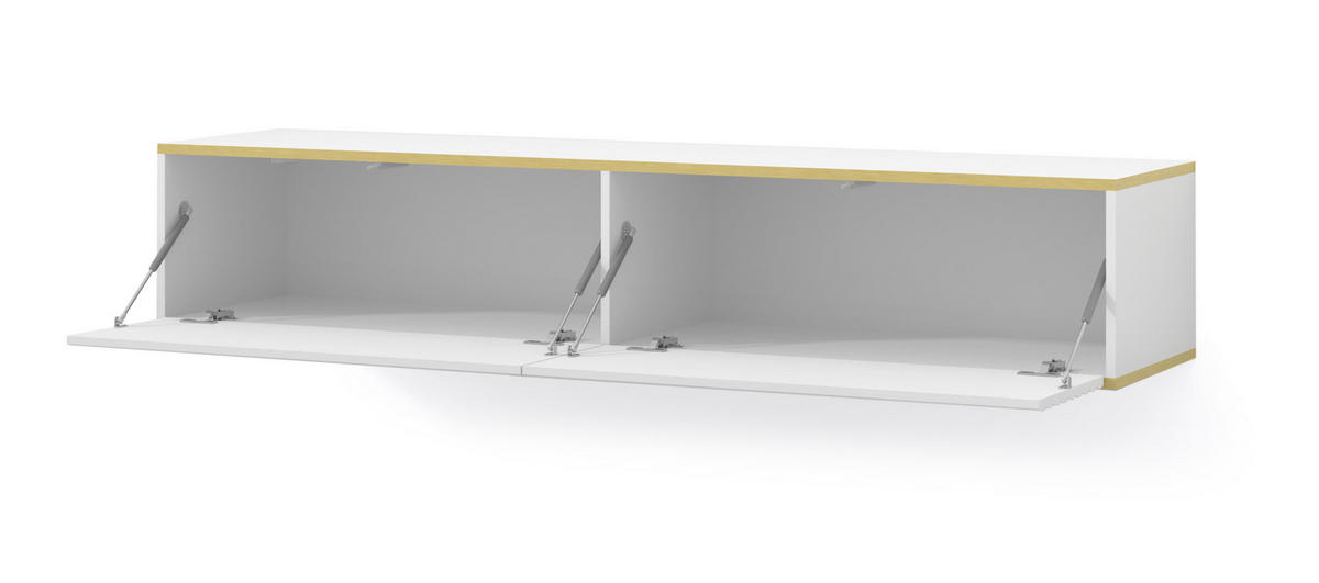TV LOWBOARD Weiß, Gold 180/33/40 - Weiß, Holzwerkstoff (180/33/40cm) - RAUMHIRSCH FURNITURE