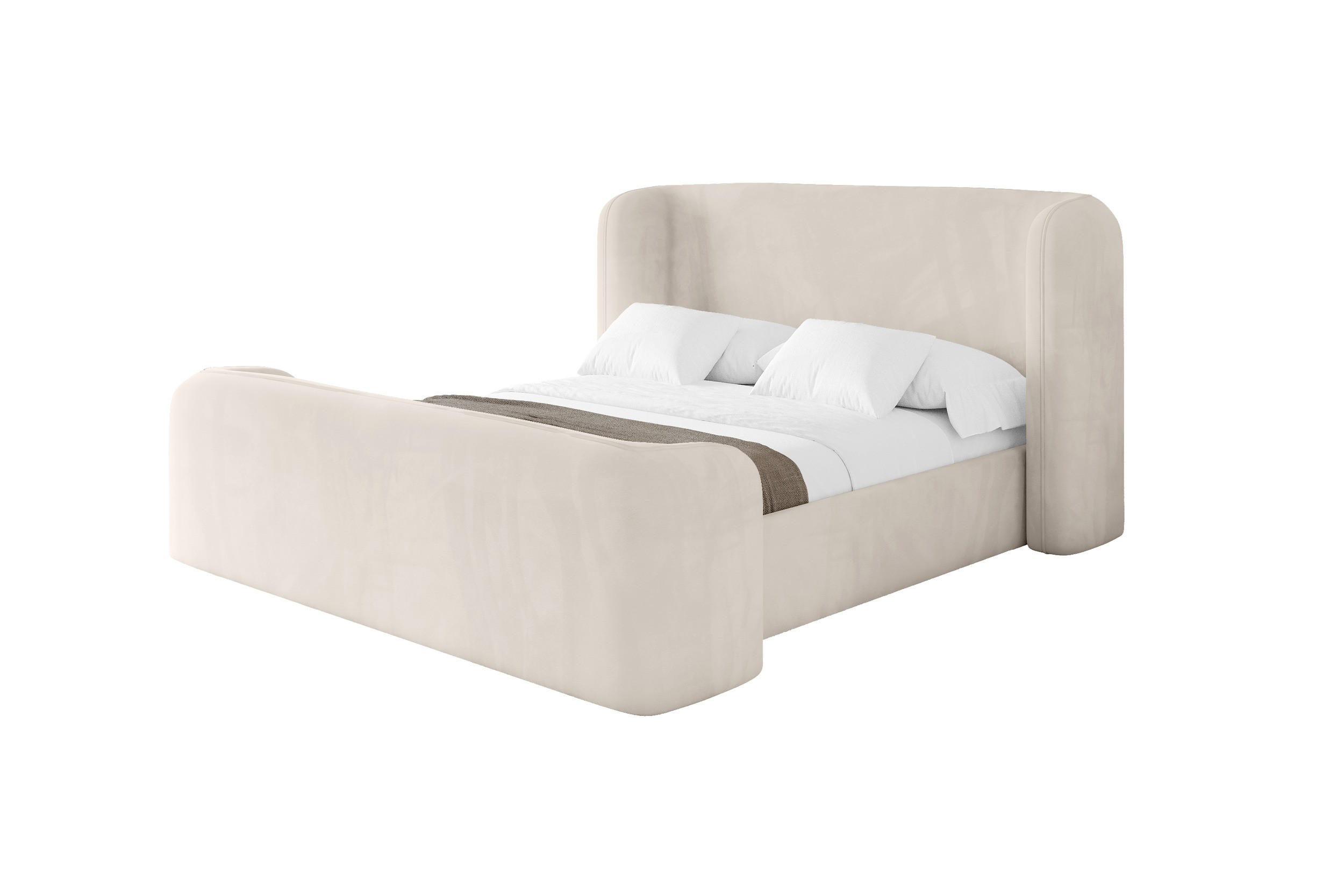 Altdecor Polsterbett Greige 140x200 cm