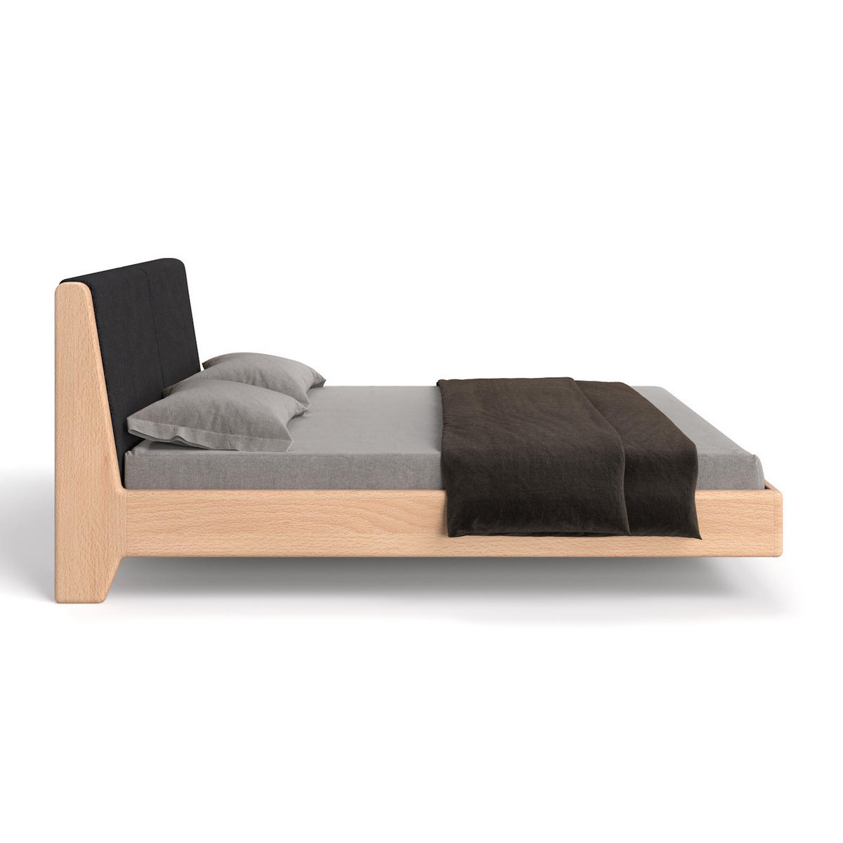 MASSIVHOLZBETT Lumo aus Buche 200x220 cm, Storm 99 - Buchefarben/Schwarz, Holz (200/220cm) - Danzz