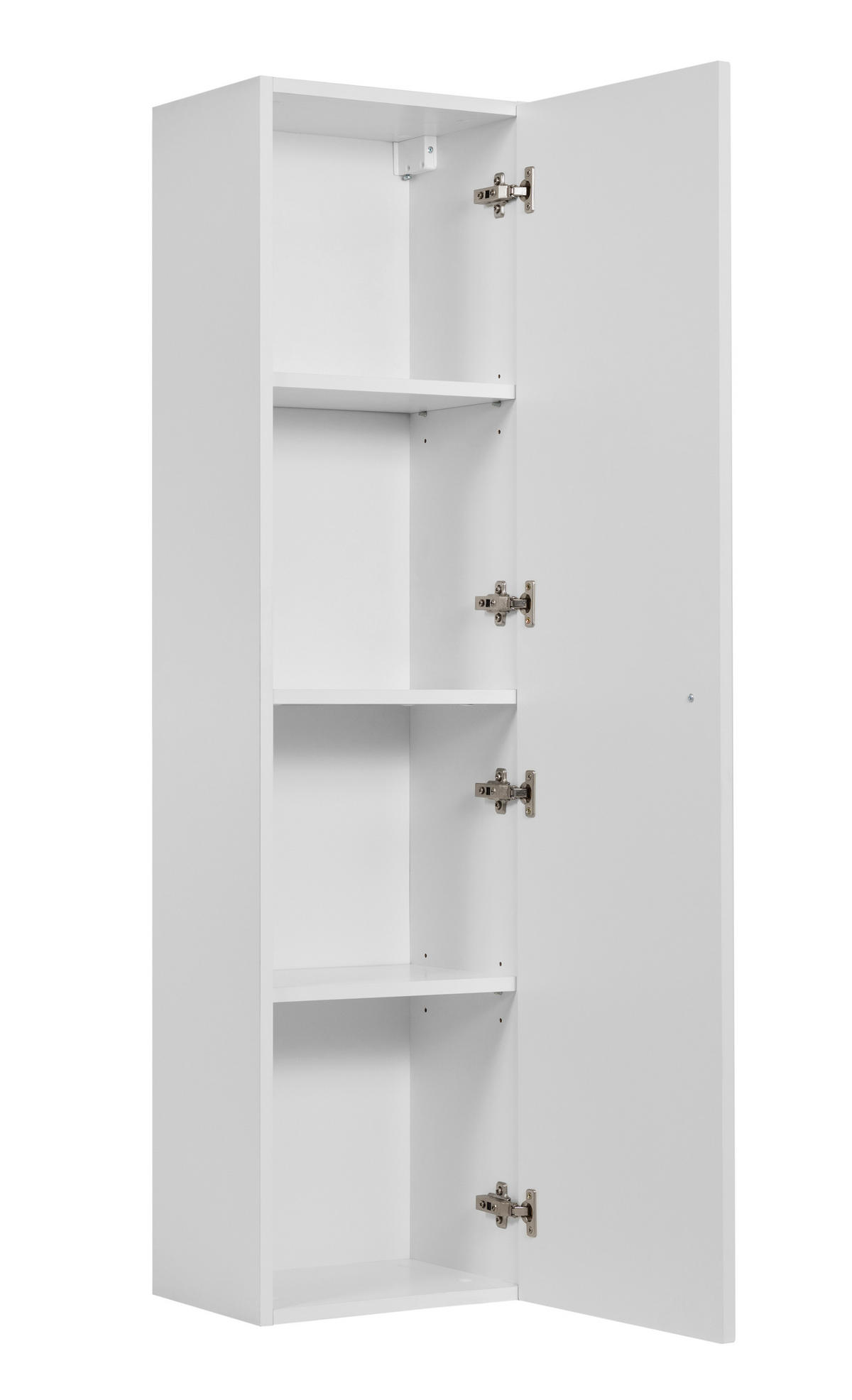 BADEZIMMER-HOCHSCHRANK: Weiß / Griffe Schwarz, 35 x 27 x 136 cm - Schwarz/Weiß, Holzwerkstoff (35/136/27cm) - 3XE LIVING