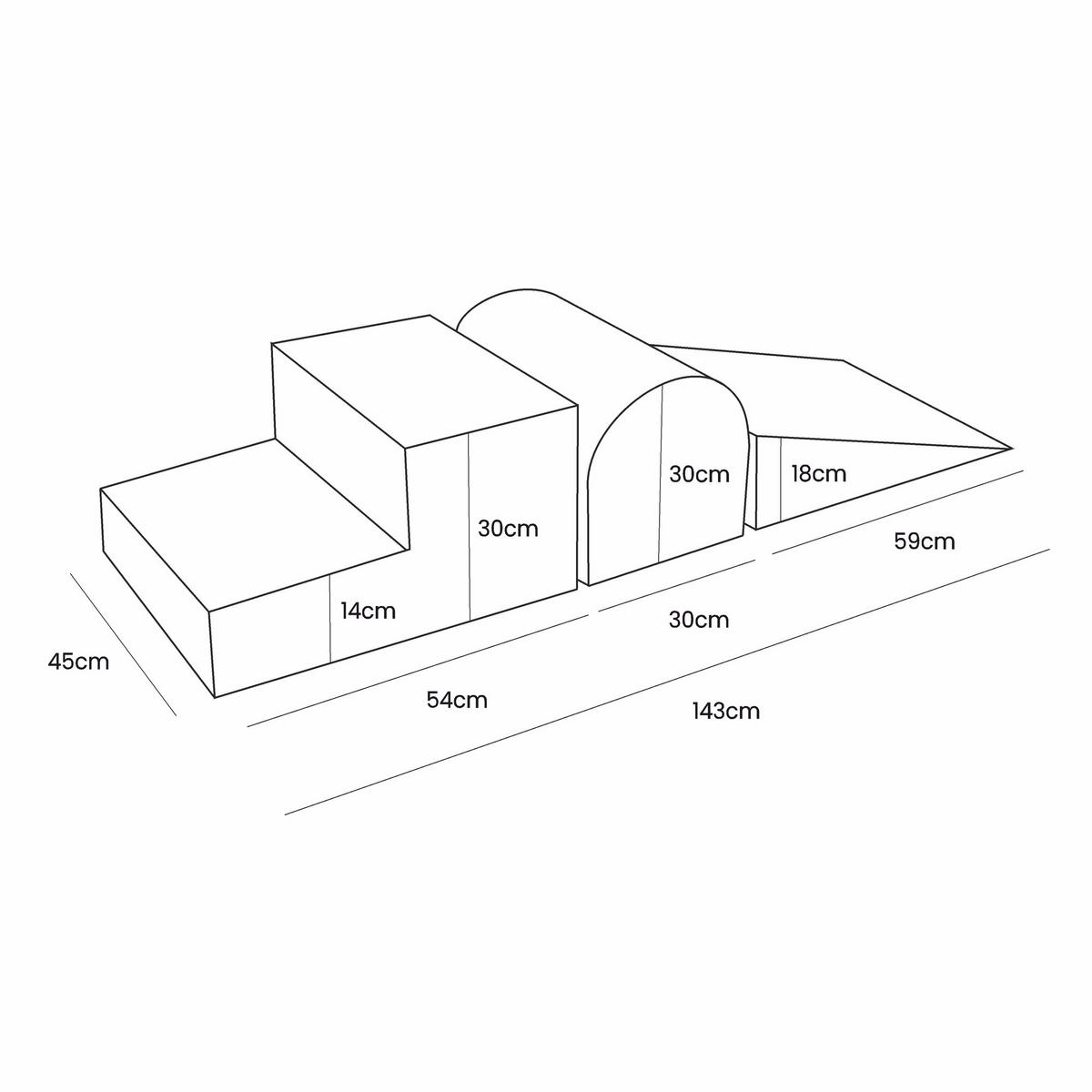 SPIELPLATZ – 3 Elemente – Ästhetik - Ecru, Textil (45/30/143cm)