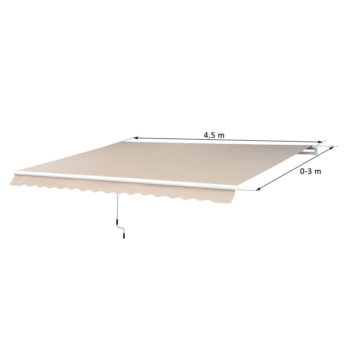 GELENKARMMARKISE, Aluminium, Beige - Beige, Metall (300/16/450cm) - Outsunny