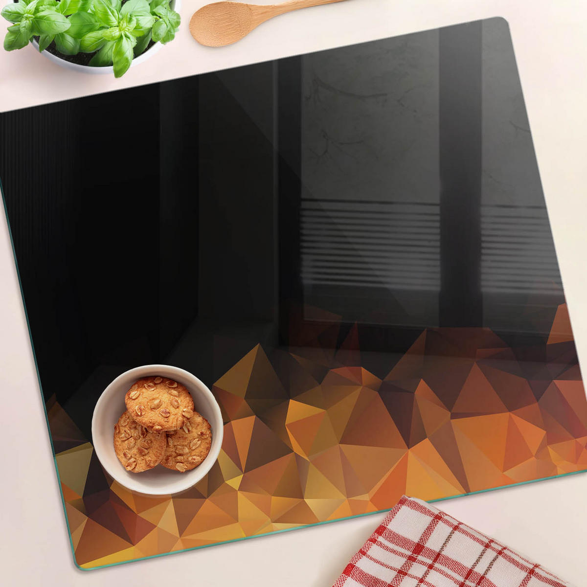 GLASPLATTE 60x52 cm Abstraktion - Grau, Glas (60/0.4/52cm) - TULUP