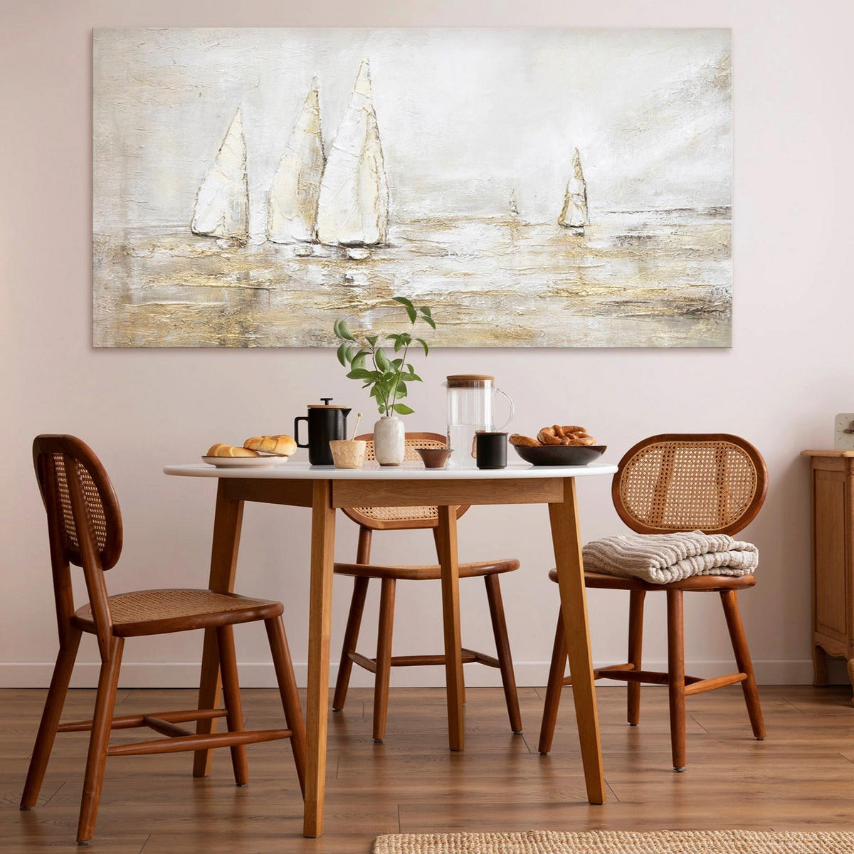 GEMÄLDE Sonnenblendung auf Keilrahmen 140x70 cm - Braun, Holz (140/70cm) - YS-art gallery