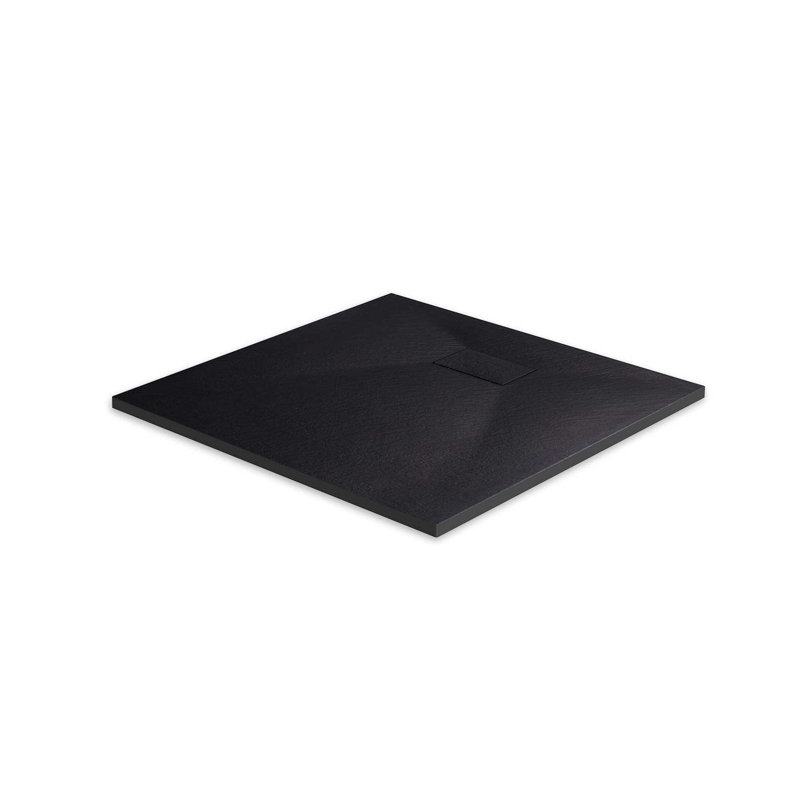 DUSCHWANNE mit rutschhemmender Oberfläche 90/90 cm, Schwarz - Schwarz, Naturmaterialien (90/2.6/90cm) - EMKE