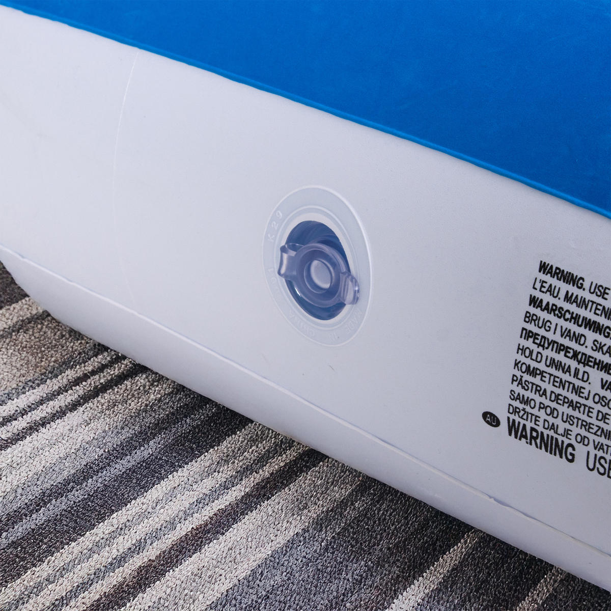 LUFTBETT Luftmatratze Camping Kinder 157 x 66 x 23 cm blau aufblasbar ohne Pumpe - Blau, Kunststoff (66/157cm) - Avenli