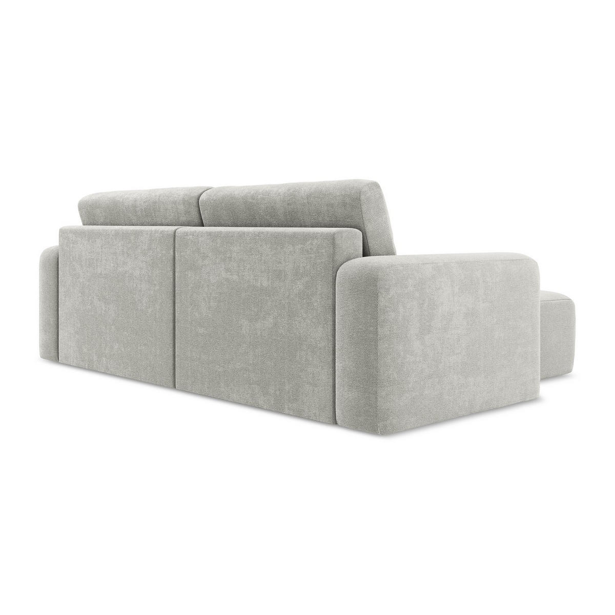 ECKSOFA mit Schlaffunktion links Chenille Stoff Grau - Hellgrau/Schwarz, Kunststoff/Textil (149/244cm) - LaMiaSofa