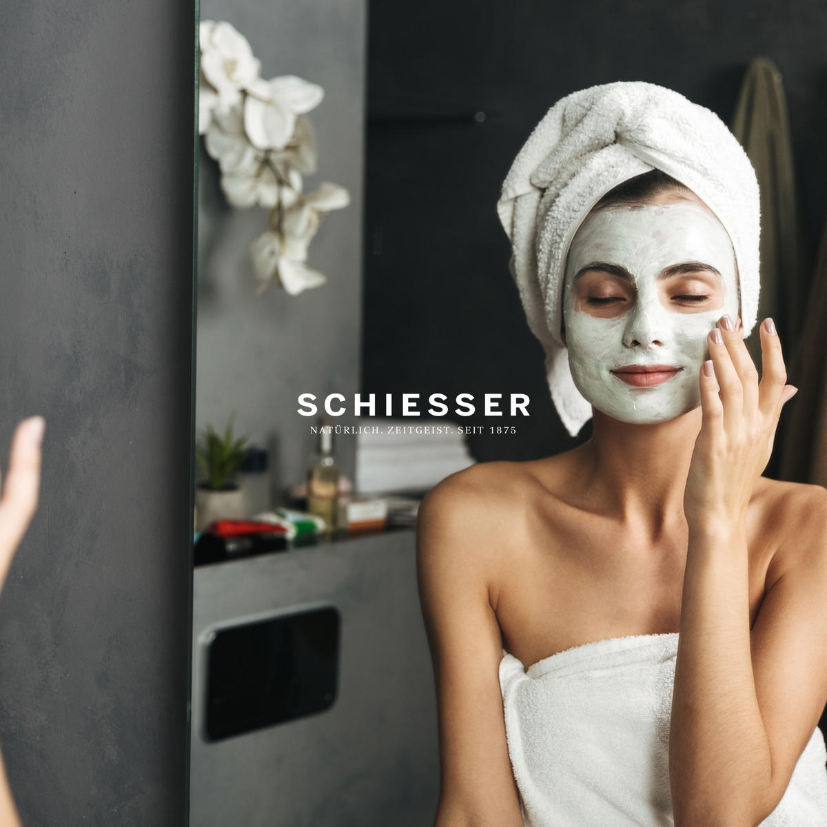 DUSCHTUCHSET Milano - 2-teilig - 70 x 140 cm - Weiß - Weiß, Textil (70/140cm) - SCHIESSER