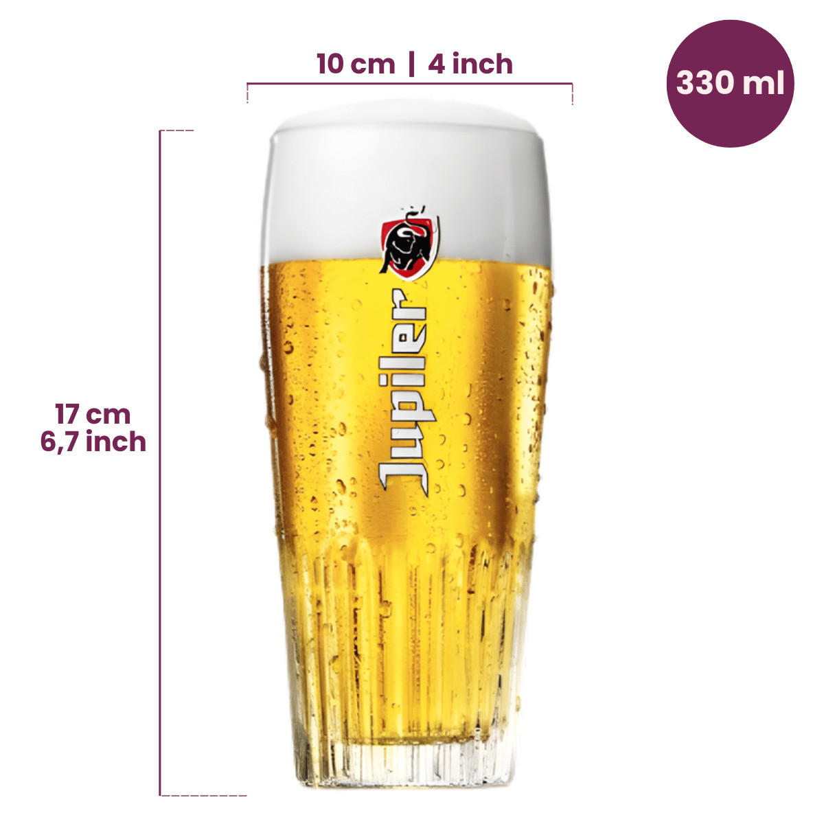 BIERGLAS 330 ml - 6 Stück - Transparent, Glas (0.33L) - Jupiler