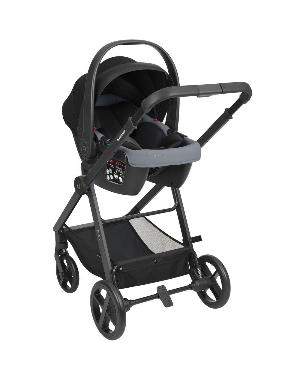 KOMBIKINDERWAGEN Mia 3 in 1 grau Babywanne Babyschale Wickeltasche Matratze - Grau, Metall (72/53/99cm) - Kikka boo