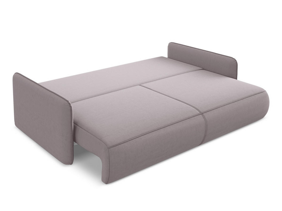 3-SITZER SOFA mit Schlaffunktion Samt Stoff Violett - Lila/Flieder, Kunststoff/Textil (216/86/105cm) - Makamii