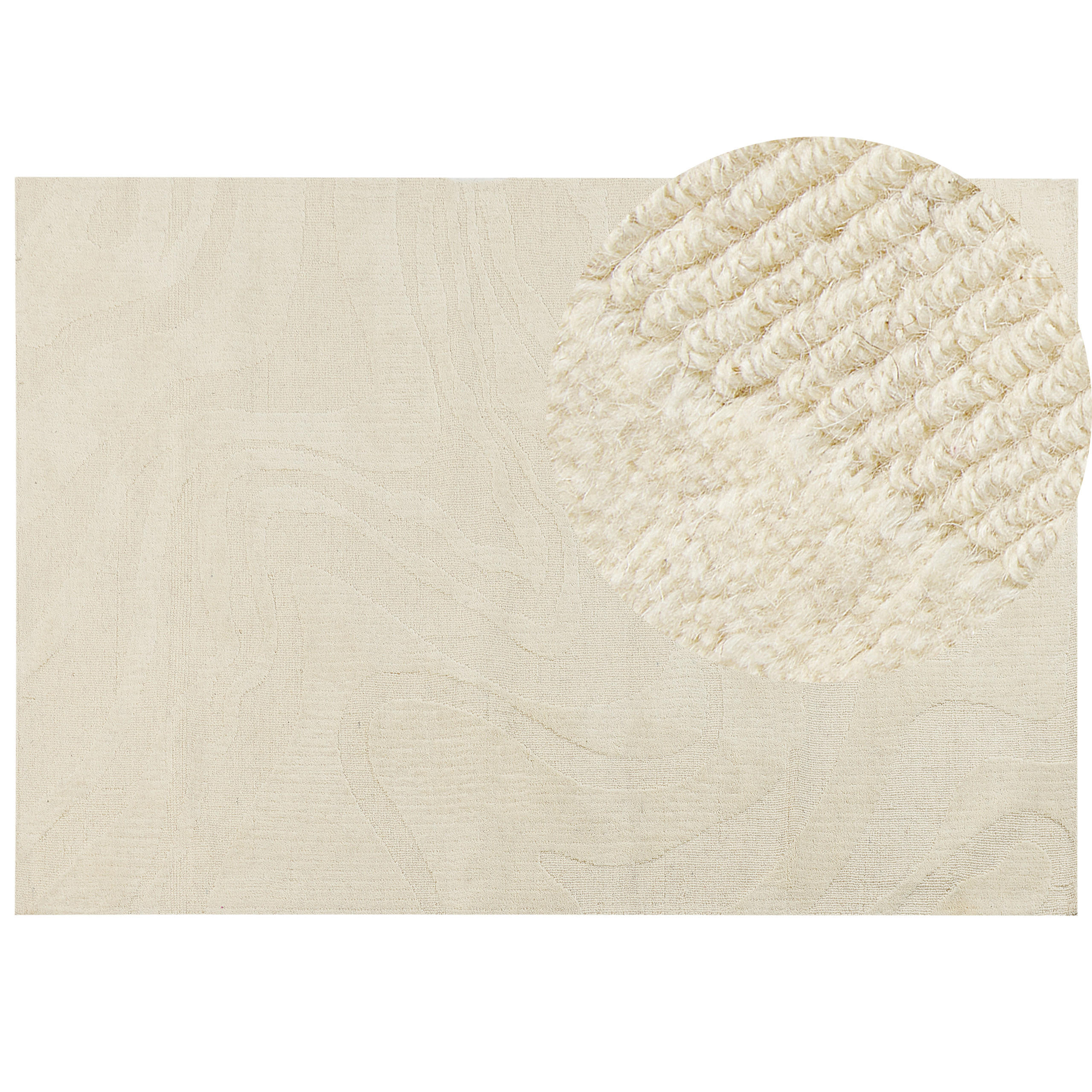 TEPPICH Beige 160/230 cm Wolle Sasnak - Beige, Textil (160/230cm) - Beliani
