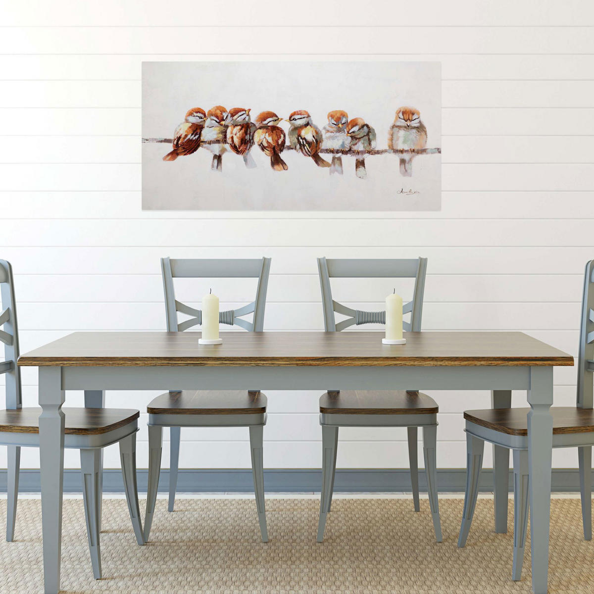 ÖLGEMÄLDE 120/60 cm - Braun/Grau, Holz/Textil (1.6/60cm) - KUNSTLOFT