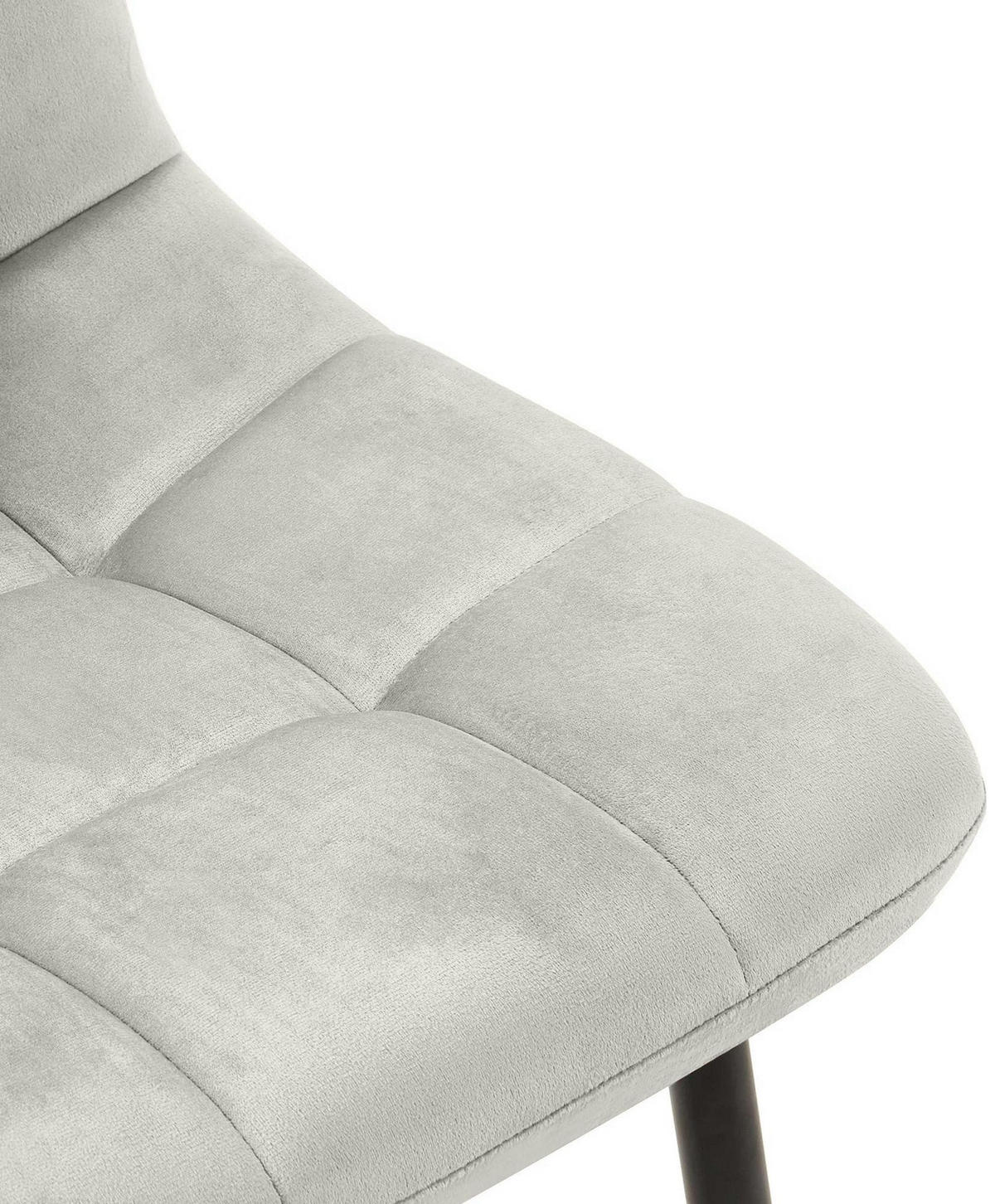 STUHL Samt Grau - Schwarz/Grau, Textil/Metall (45/84/55cm) - CLP