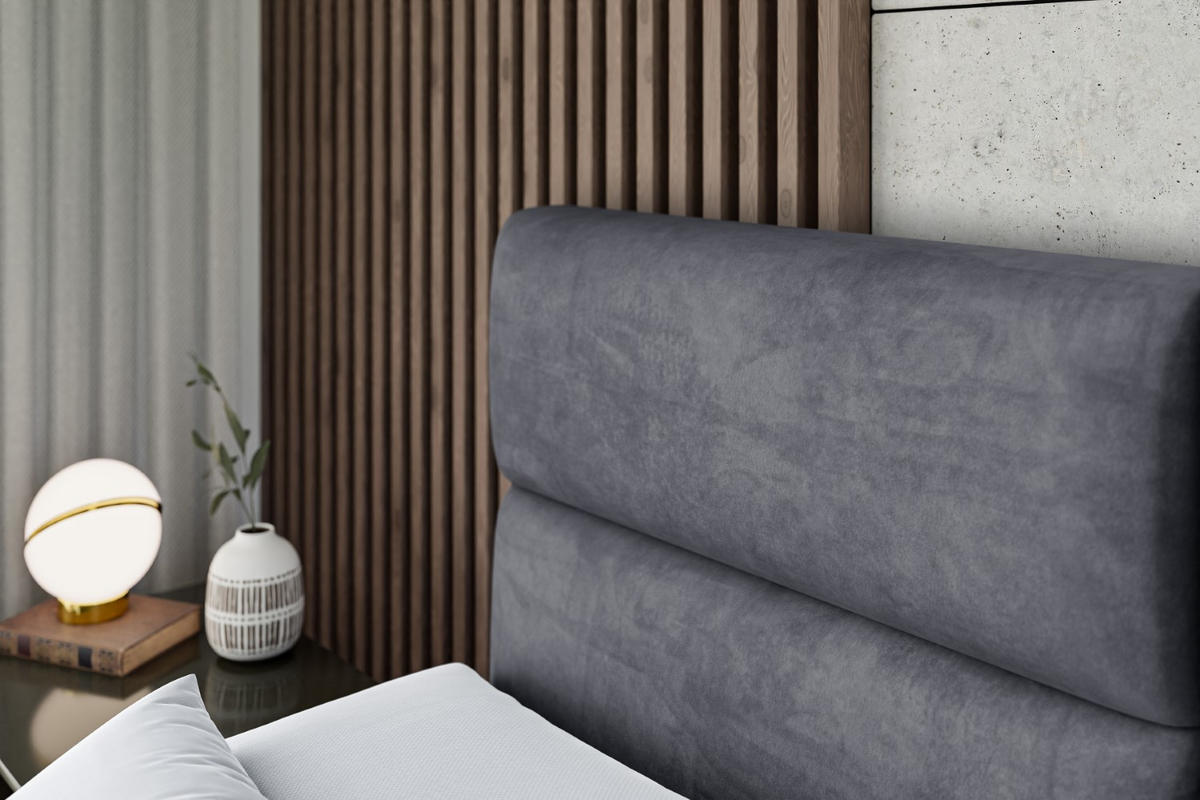 BOXSPRINGBETT BOXI3-Z KING - 120x200 - H3/H4 - Dunkelgrau - Dunkelgrau, Holzwerkstoff (120/200cm) - ALTDECOR