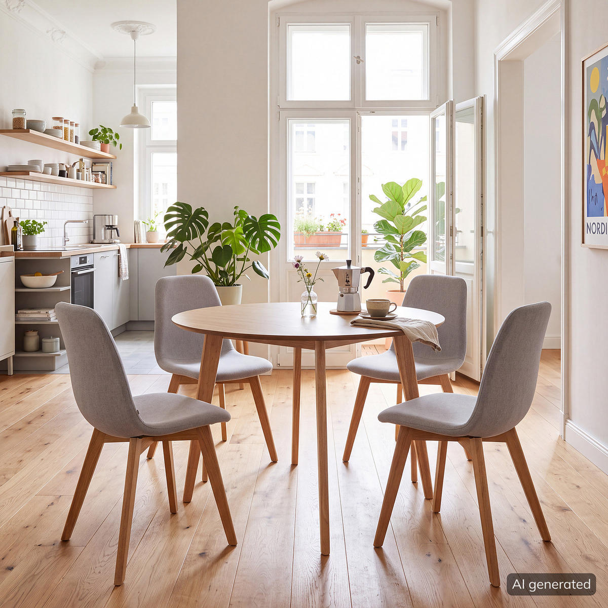 ESSTISCH - rund - Eichefarben, Holz/Holzwerkstoff (105/105/76cm) - home24