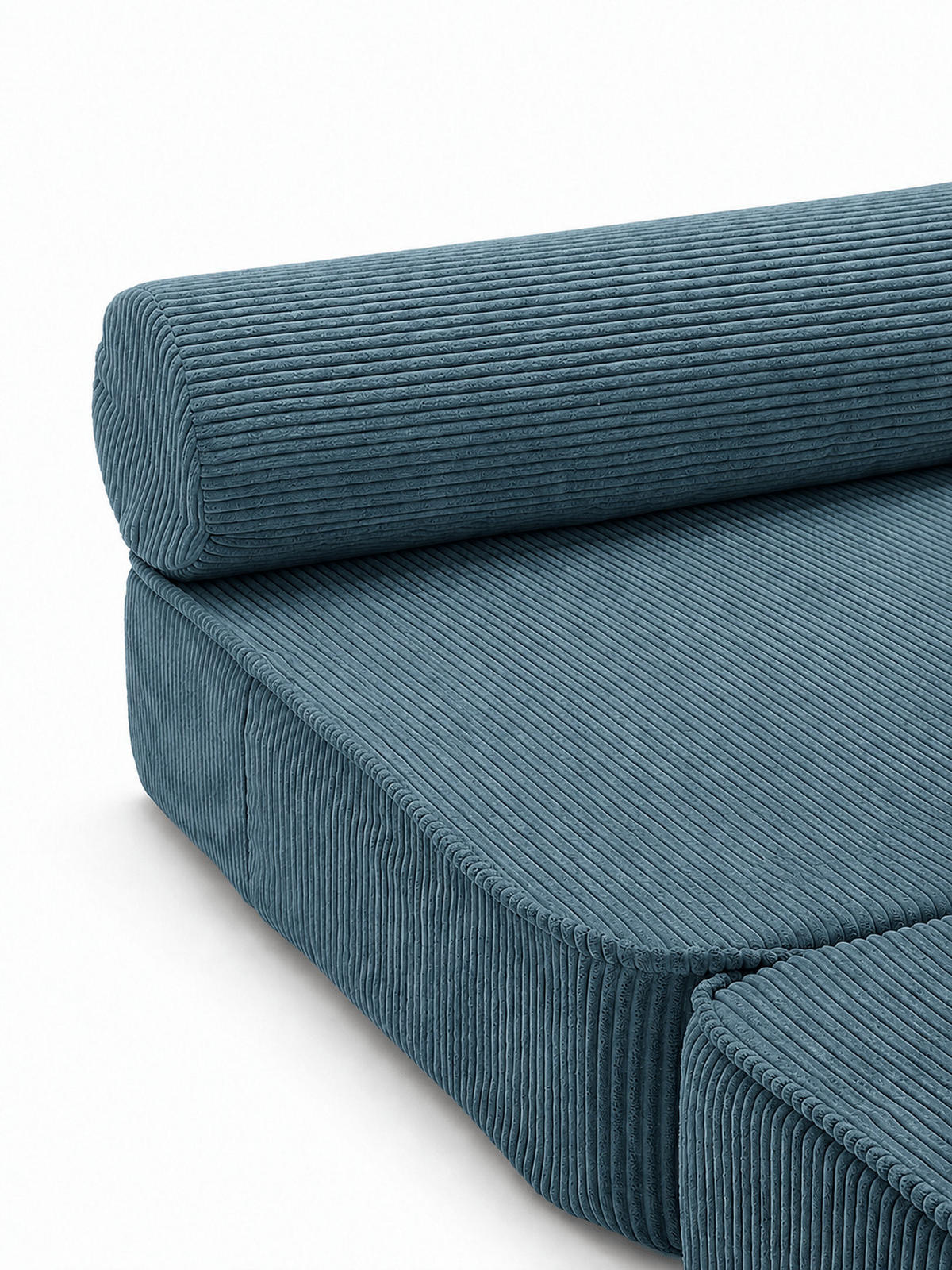 SCHLAFSESSEL ausklappbar, modularer Bodensessel mit Rückenrolle in Türkis - Türkis, Textil (80/62/95cm) - SURB