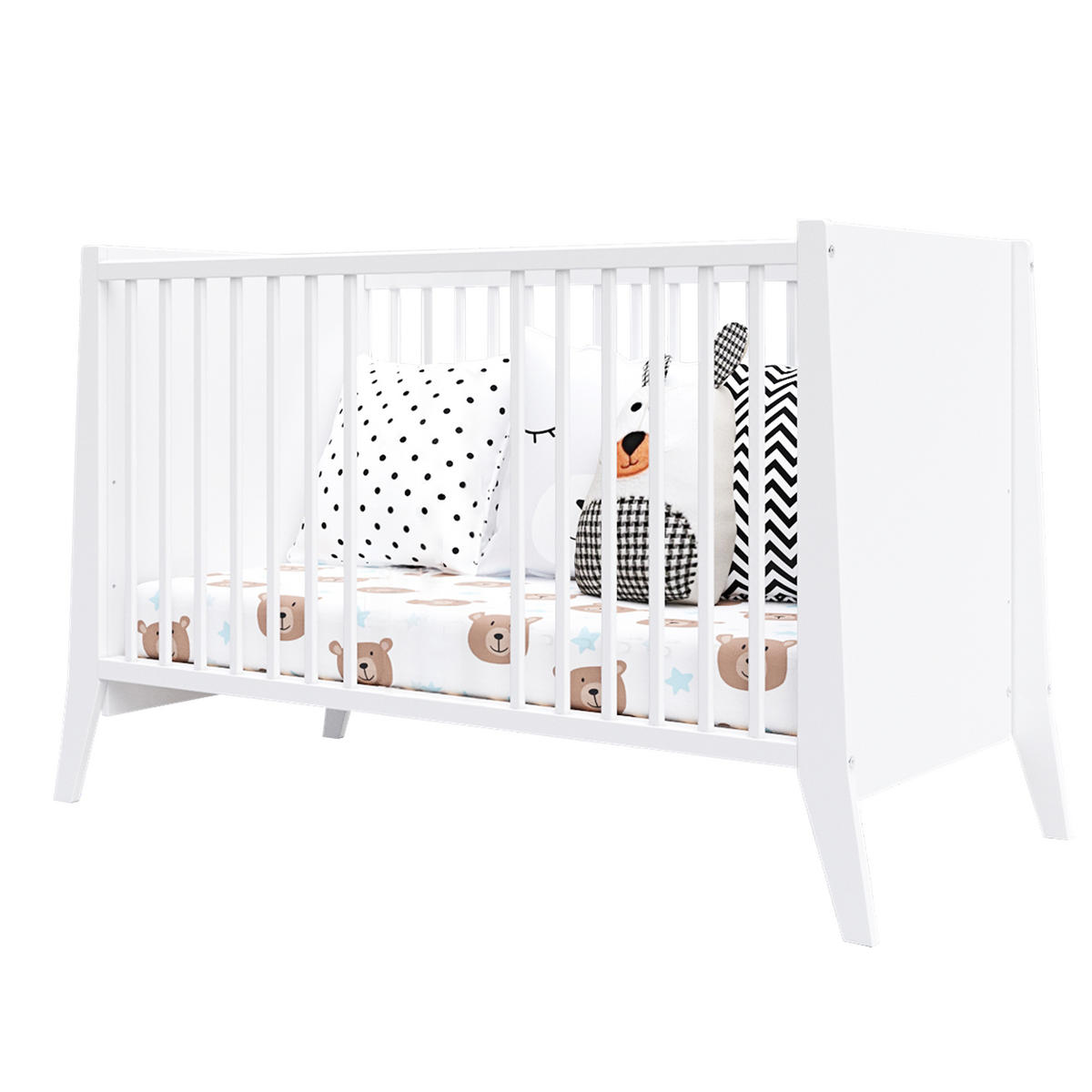 BABYBETT Zoe, Mitwachsendes, Weiß - Weiß, Holz (60/120cm) - Premiers Moments