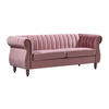 CHESTERFIELD-SOFA - 3-Sitzer - Samt - Altrosa - TRUMBO - Pink, Textil (195/77/78cm) - Vente-Unique